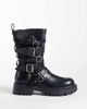 AZALEA WANG Azalea Wang Spridy mid ankle biker boots with buckles in black - 1