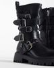 AZALEA WANG Azalea Wang Spridy mid ankle biker boots with buckles in black - 4