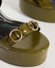 AZALEA WANG Azalea Wang Tarynn heeled platform sandals with buckles in olive-Green - 3