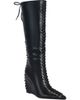 AZALEA WANG AZALEA WANG Thaumus Pointed Toe Knee High Wedge Boot - 1