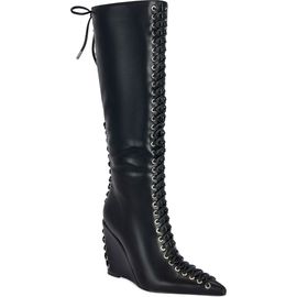 AZALEA WANG AZALEA WANG Thaumus Pointed Toe Knee High Wedge Boot