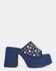 Azalea Wang Azalea Wang Theodora Denim Platform Sandal in Denim, Women's at Urban Outfitters - 1