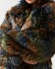 Azalea Wang Azalea Wang Thessa Multi-Color Faux Fur Jacket in Green, Women's at Urban Outfitters - 3