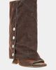 Azalea Wang Azalea Wang Tinseled Velvet Denim Wedge Bootie in Orange, Women's at Urban Outfitters - 2