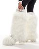 AZALEA WANG Azalea Wang Tommie fluffy knee boots in white - 2