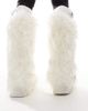 AZALEA WANG Azalea Wang Tommie fluffy knee boots in white - 4