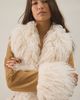 Azalea Wang Azalea Wang Tori Faux Fur Trim Wrap Jacket in Tan, Women's at Urban Outfitters - 2