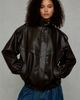 Azalea Wang Azalea Wang UO Exclusive Narelle Oversized Bomber Jacket in Brown, Women's at Urban Outfitters - 1
