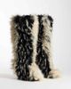 AZALEA WANG Azalea Wang Upstarter stiletto heel faux fur knee boots in beige multi - 2