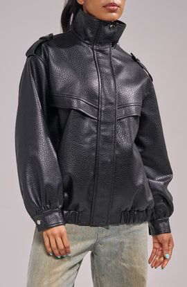AZALEA WANG AZALEA WANG Verlander Faux Leather Bomber Jacket