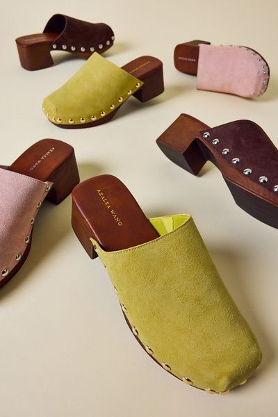 Azalea Wang Azalea Wang Walinda Studded Clog in Citron, Women's at Urban Outfitters