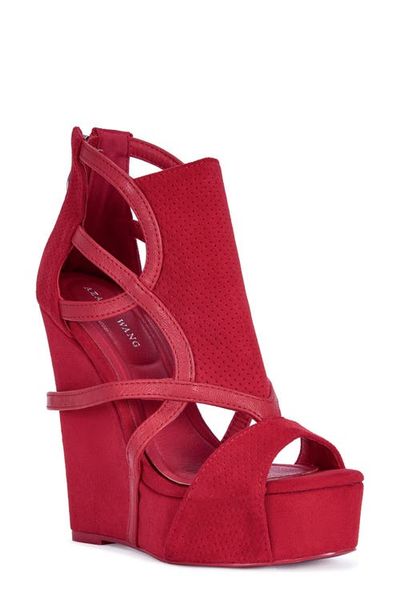 AZALEA WANG AZALEA WANG Xareni Strappy Red Wedge 