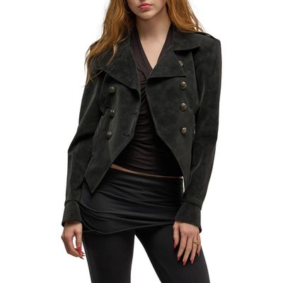 AZALEA WANG AZALEA WANG Xenia Faux Suede Military Jacket