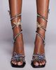 AZALEA WANG Azalea Wang Zarya spiral high heeled sandals with butterflies in black - 1