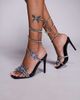 AZALEA WANG Azalea Wang Zarya spiral high heeled sandals with butterflies in black - 2