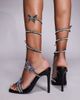 AZALEA WANG Azalea Wang Zarya spiral high heeled sandals with butterflies in black - 3