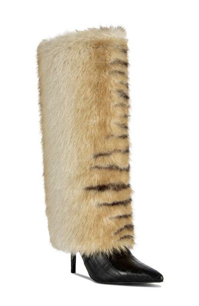AZALEA WANG AZALEA WANG Zenthra Faux Fur Tall Boot