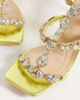 AZALEA WANG Azalea Wang Zeta embellished high heeled sandals in yellow-Green - 2