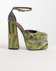AZALEA WANG Azalea Wang Zipphora platform heeled shoes in green multi - 1