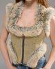 Azalea Wang Azalea Wang Zoraya Faux Fur Vest Jacket in Denim, Women's at Urban Outfitters - 3