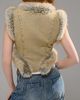 Azalea Wang Azalea Wang Zoraya Faux Fur Vest Jacket in Denim, Women's at Urban Outfitters - 4