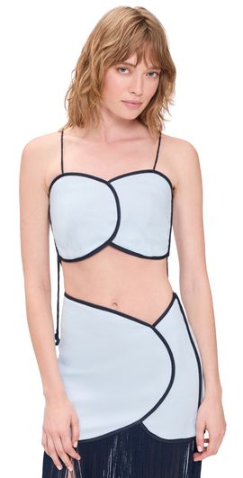 Azulu Azulu Aveiro Linen Top Ice Blue