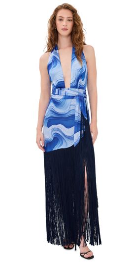 Azulu Azulu Sadie Dress Blue Coral Print