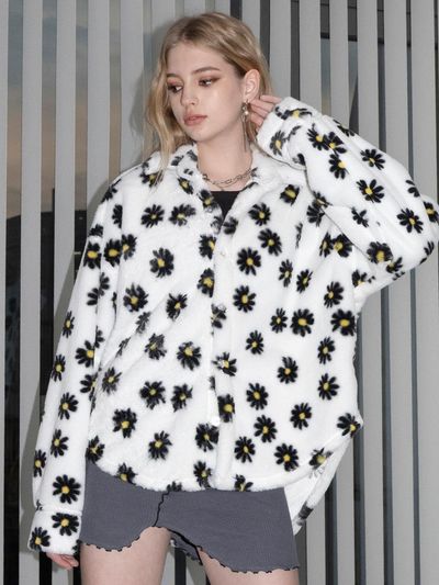 b able two Dandelion fur blouse [White]