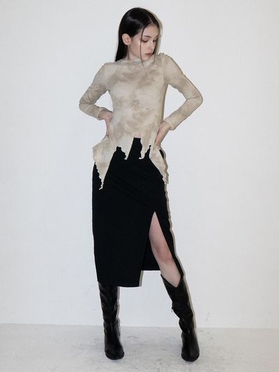 b able two Sofi Wool Skirt (BLACK)