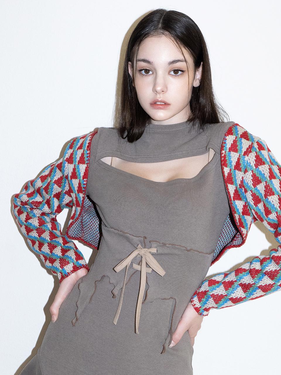 b able two Squid Knit Bolero (RED)