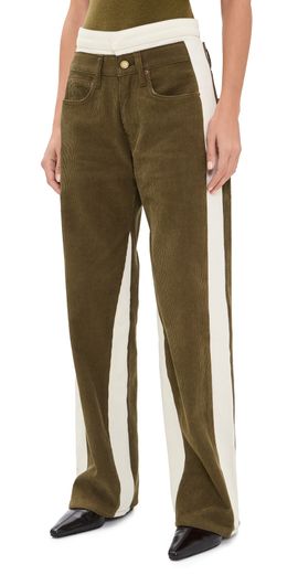 B Sides B Sides Double Waistband Jeans Olive Drab/Clair Rinse
