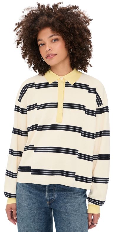 B Sides B Sides Rugby Polo White/Navy