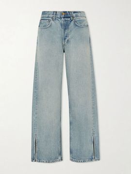 B SIDES Charlot Split Hem relaxed mid-rise straight-leg jeans