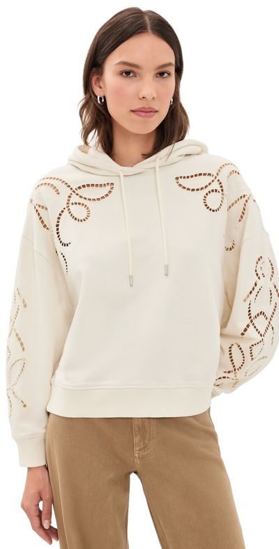 ba & sh ba & sh Beni Embroidered Hoodie Ecru