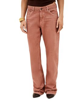 Ba & sh ba & sh Cvana Low Rise Wide Leg Jeans in Pink