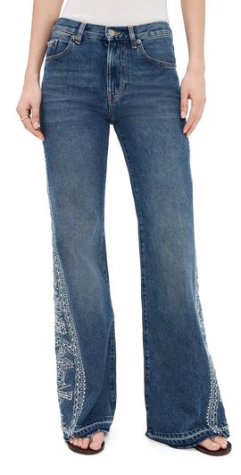 ba & sh ba & sh Vivy Embroidered Jeans Usedblue