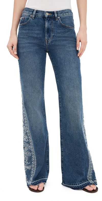 ba & sh ba & sh Vivy Embroidered Jeans Usedblue