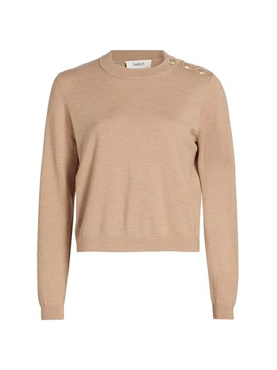 ba & sh Women's Byleil Wool Button-Shoulder Sweater
