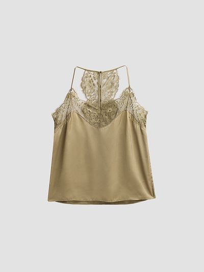 ba & sh Women's Corina Satin Lace-Back Tank