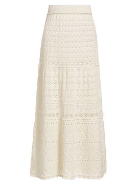 ba & sh Women's Josh Cotton Crochet Maxi Skirt