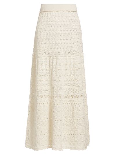 ba & sh Women's Josh Cotton Crochet Maxi Skirt