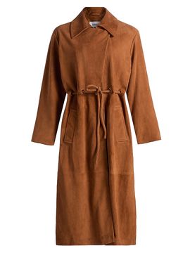 ba & sh Women's Matte Suede Trench Coat