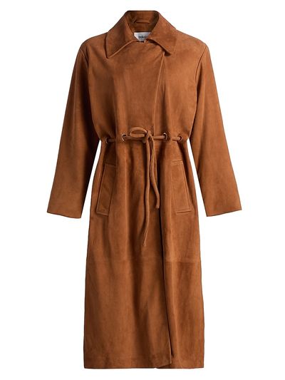 ba & sh Women's Matte Suede Trench Coat