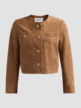 ba & sh Women's Mella Suede Collarless Jacket