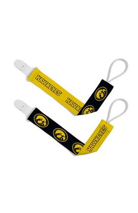 BABY FANATIC BABY FANATIC Iowa Hawkeyes Pacifier Clip 2-Pack