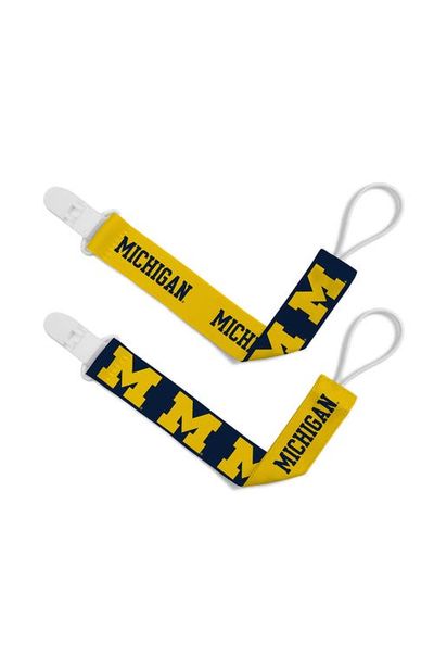BABY FANATIC BABY FANATIC Michigan Wolverines Pacifier Clip 2-Pack