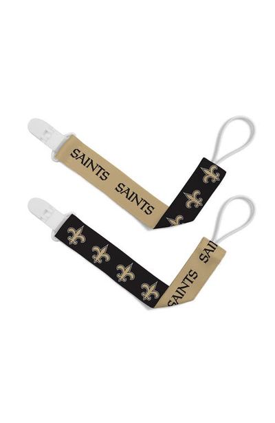 BABY FANATIC BABY FANATIC New Orleans Saints Pacifier Clip 2-Pack