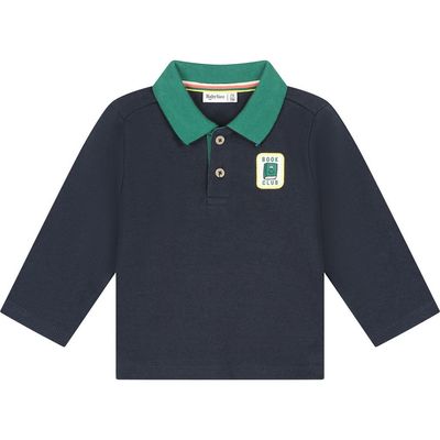 BABYFACE BABYFACE Contrast Collar Long Sleeve Polo (baby)