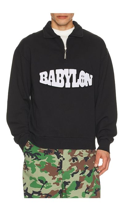 Babylon Babylon Half Zip Pullover Sweater