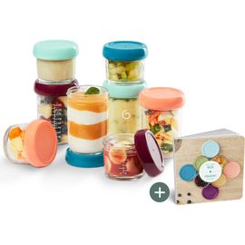 Babymoov Babymoov Babybols 4 4-Ounce & 4 8-Ounce Glass Jar Baby Food Storage Container Set
